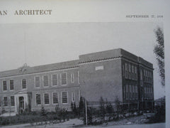 Exterior: Saltonstall School, Salem MA, 1916. James E. McLaughlin. Lithograph