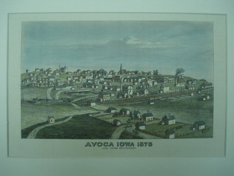 Scene of Avoca, Iowa. Andreus Atlas, 1875. Original