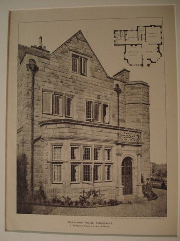Godolphin House, Harrogate, England, 1896. T. Butler Wilson. Lithograph
