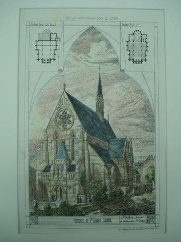 Church of St. Alban in Leeds, England, 1880. J. T. Walford. Original Plan