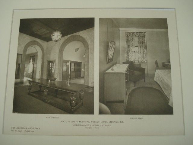 Rooms: Michael Reese Hospital Nurses' Home, Chicago IL, 1926.  Schmidt, Garden & Erikson