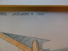 Temple Beth Zion, Buffalo, NY, E.A & W.W. Kent, Architects, 1890, Original Plan