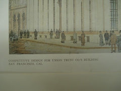 Design for Union Trust Co.'s Building in San Francisco CA, 1909. Bliss & Faville. Original Plan