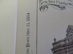 T Wright, Dry Goods Store, Birmingham, AL, 1884, O Marble, Archt., Original Plan
