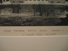 Peddie Memorial Baptist Church, Newark NJ, 1891. W. Halsey Wood. Lithograph