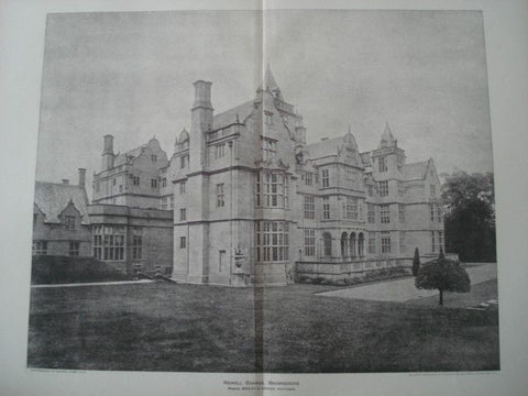 Hewell Grange in Bromsgrove, England, 1893. Bodley & Garner. Photogravure