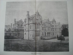 Hewell Grange in Bromsgrove, England, 1893. Bodley & Garner. Photogravure