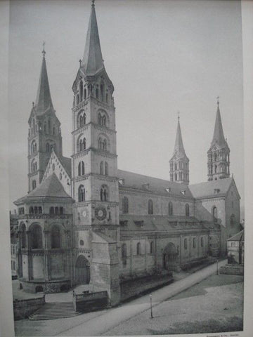 Cathedral, Bamberg, Bavaria, 1897. Blatter fur Architektur. Gelatine