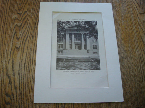 Converse County Court House, Douglas, WY, 1916. W.N. Bowman. Lithograph