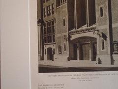 Rutgers Presbyterian Church, New York NY, 1926. Henry Otis Chapman. Lithograph
