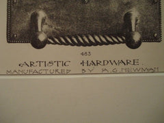 Artistic Hardware, 1889. Manufactured by A. G. Newman. Lithograph