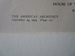 William B. Moulton House, Winnetka, IL, Russell S. Walcott, 1924, Lithograph
