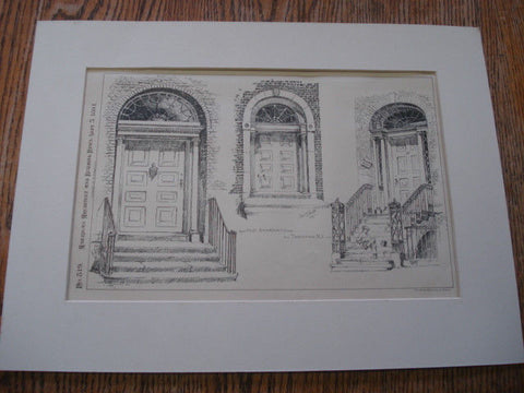 Old Doorways, Trenton, NJ, 1891. Lithograph
