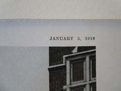 Chestnut Street Apts., Chicago, IL, Schmidt, Garden & Martin, 1916, Lithograph