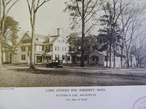 Lord Jeffery Inn, Amherst, MA, 1928, Lithograph, Putnam & Cox