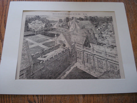 The Green Court, Stowell-Park, Glouster, England, 1890. John Belcher. Lithograph