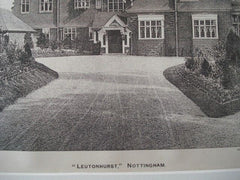 Leutonhurst in Nottingham, England, 1900. Arthur Marshall. Photogravure