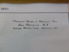 House, Rochelle Park, New Rochelle, NY, G.M. Huss, Archt., 1890, Original Plan