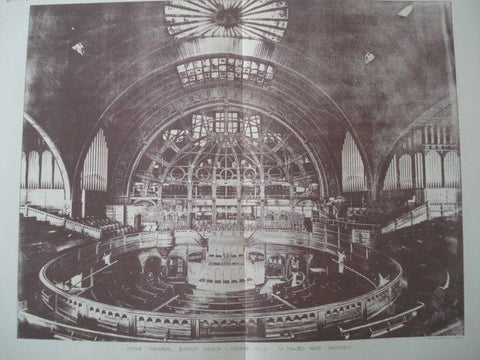 Interior:  Peddie Memorial Baptist Church, Newark NJ, 1891. W. Halsey Wood. Photo