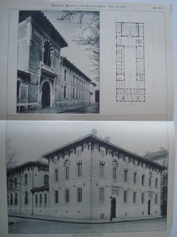 Ecole Coloniale in Paris, France, 1898. Maurice Yvon. Photogravure