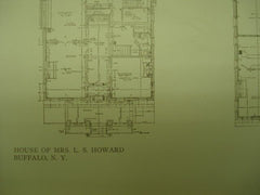 House of Mrs. L. S. Howard in Buffalo NY. 1909. Green & Wicks. Original Plan
