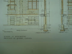 School at Westmount in the Province of Quebec, Canada. 1909. Ross & Macfarlane. Original Plan
