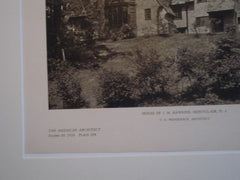House of J. M. Hawkins, Montclair NJ, 1926. C. C. Wendehack. Lithograph