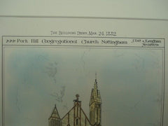 Park Hill Congregational Church in Nottingham, England, 1882. J. Tait & J. Langham. Original