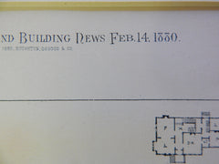 House, Lawrence, MA, 1880, William Richardson, Architect, Original Plan