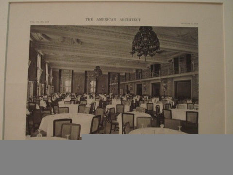 Dining Room:Missouri Athletic Association, St. Louis MO, 1916.G.F.A. Brueggeman and Wm. B. Ittner