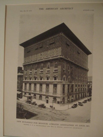 Exterior: Missouri Athletic Association,  St. Louis MO, 1916. G.F.A. Brueggeman and Wm. B. Ittner