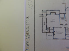 House, E H Van Ingen, Washington, CT, 1880, Potter & Robertson, Original Plan