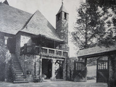 Dr. Walton Martin House, Courtyard, Cornwall, CT, E.C. Dean, 1923, Lithograph
