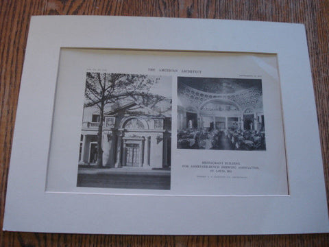 Restaurant Building For Anheuser-Busch Brewing, St. Louis, MO, 1916. T.P. Barnett Co
