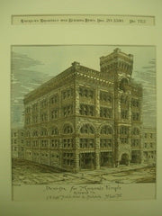 Masonic Temple in Richmond VA, 1890. J. B. Legg. Original Plan