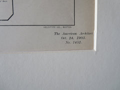Donald Dolan House, New York, 1903, E.G.W. Dietrich, Original Plan Hand Colored