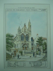 Park Hill Congregational Church in Nottingham, England, 1882. J. Tait & J. Langham. Original