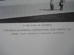 Plaza De California: Panama-California Exposition, San Diego CA, 1915. Cram, Goodhue & Ferguson