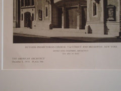 Rutgers Presbyterian Church, New York NY, 1926. Henry Otis Chapman. Lithograph