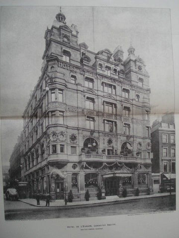 Hotel De L'Europe, Leicester Square, London, England, 1900. Walter Emden