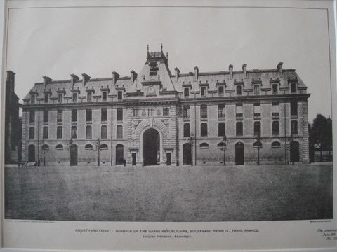 Courtyard: Barrack of the Garde Republicaine, Paris, France, 1901. Jacques Hermant