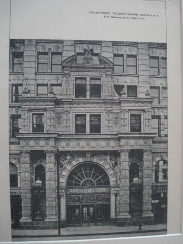Entrance: "Ellicott Square", Buffalo NY, 1900. D. H. Burnham & Co. Lithograph