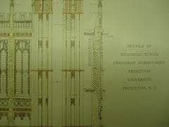 Details of Memorial Tower of the Freshman Dormitories  1909 Frank Miles Day Original Plan