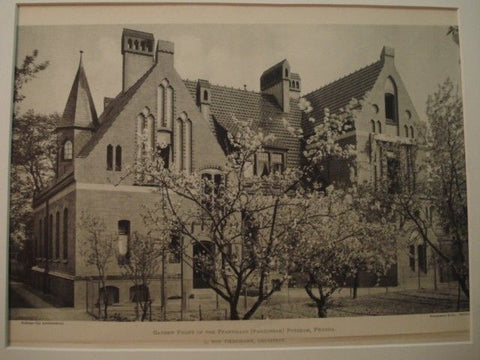 Pfarrhaus Parsongae, Potsdam, Prussia, 1898. L. Von Tiedemann. Lithograph