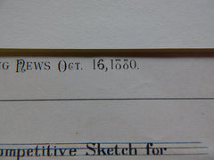 Sewickley M E Church, Sewickley, Pennsylvania, 1880, W S Fraser, Original Plan