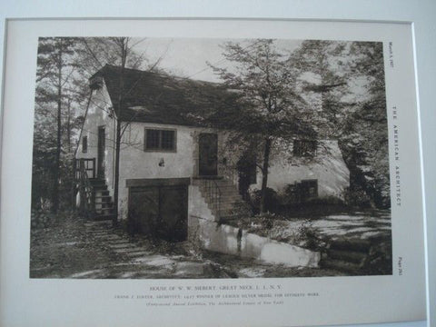 House of W. W. Siebert, Great Neck, Long Island NY, 1927. Frank J. Foster. Lithograph