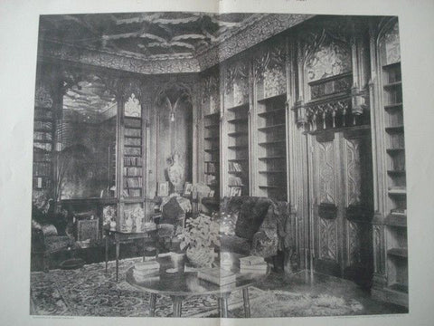 Library: Stanmore Hall, Bridgnorth, England, 1893. Brightwen Binyon. Photo