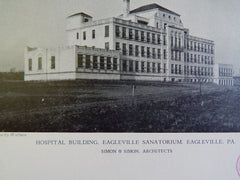 Hospital Building, Eagleville Sanatorium, Eagleville, PA, 1928, Lithograph