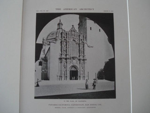 Plaza De California: Panama-California Exposition, San Diego CA, 1915. Cram, Goodhue & Ferguson