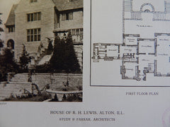 House of R. H. Lewis, Alton, IL, 1928, Lithograph, Study & Farrar